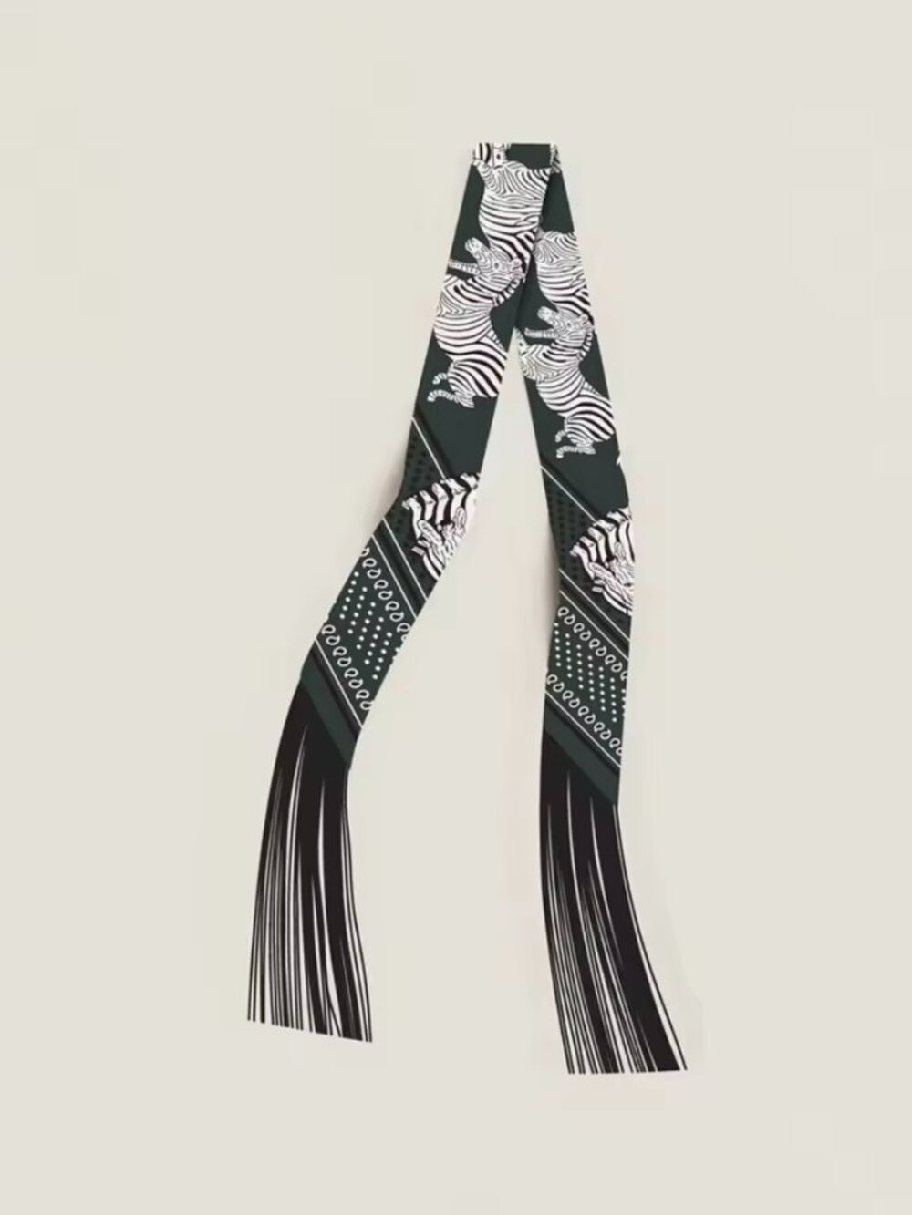 Fringe Handbag Wraps in Black Fringe /Zebra Print - Picture 6 of 7